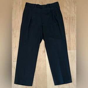 Vintage Nautica 100% Wool Pleated Dress Pants in Charcoal Gray